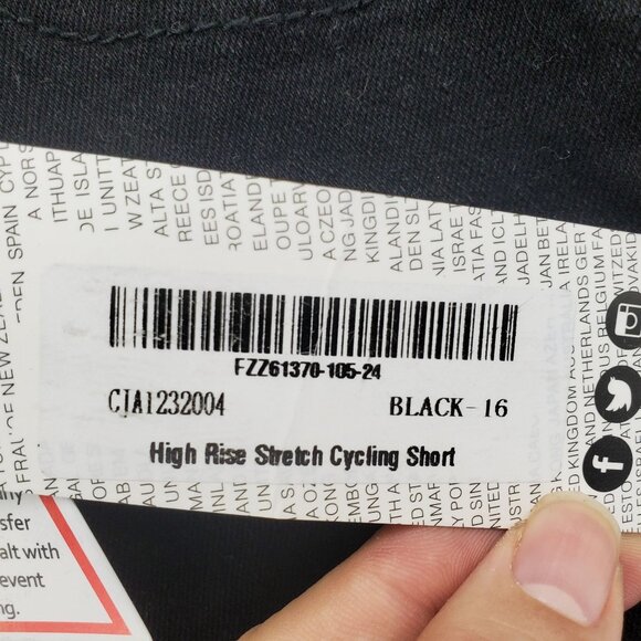 Boohoo Shorts Womens 12 Black High Rise Stretch Cycling Denim Style *NWT* - Picture 4 of 13